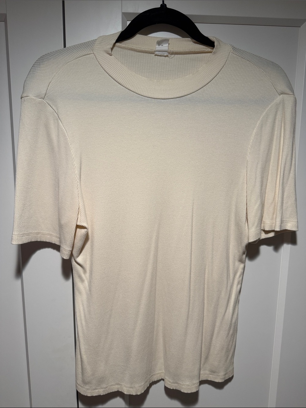 Womens Cream Short-Sleeve Crewneck Shirt